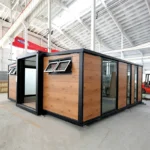 Outdoor Garden Shed Built Entirely From A Small Recycled Container House Frame Structure With Ventilation Gaps