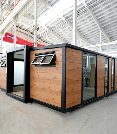Outdoor Garden Shed Built Entirely From A Small Recycled Container House Frame Structure With Ventilation Gaps 1