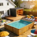 Customized Shipping Container Swimming Pool Prefab Above Ground Customized Courtyard Balcony Adults Children Durable Pool Pump