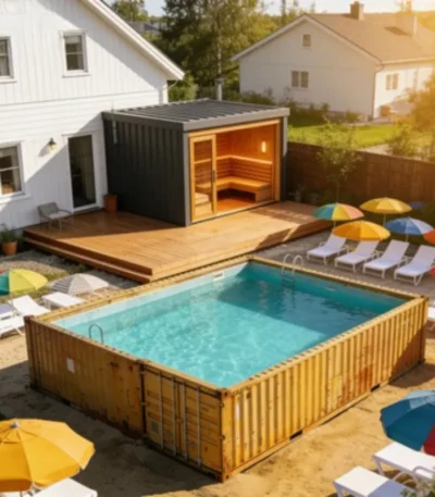 Customized Shipping Container Swimming Pool Prefab Above Ground Customized Courtyard Balcony Adults Children Durable Pool Pump 1