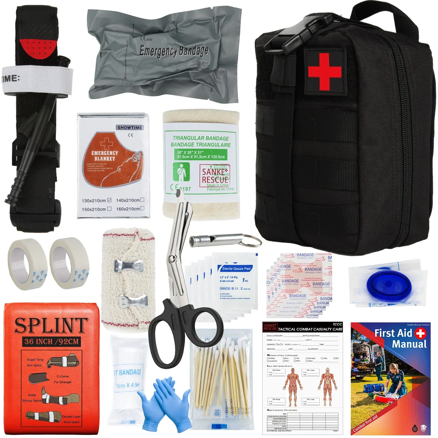 First Aid Survival Kit Tactical IFAK Pouch Supplied full set Molle Camping Kit with 18 EMT Items for Military Emergency Outdoors First Aid Survival Kit Tactical IFAK Pouch Supplied full set Molle Camping Kit with 18 EMT Items for Military Emergency Outdoors