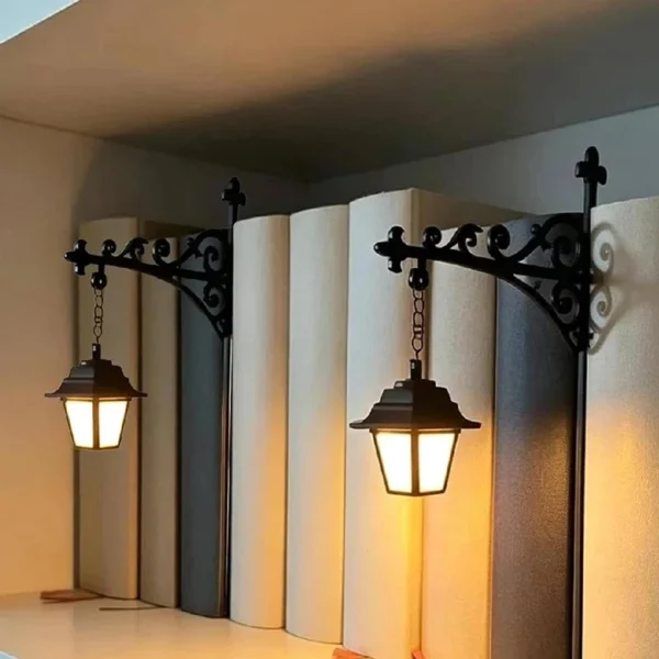 Library Lantern-Decorative Bookshelf Lighting, Reading Book Shelf Lights for Bookworms, Antique Led Books Nook Lamp Ornament
