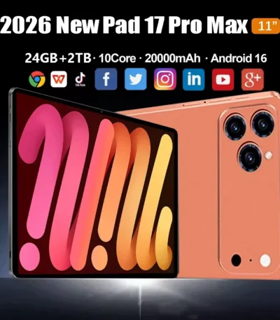 Pad 17 Pro Max 11inch 20000mAh Android Tablet 24GB2TB Android 16 4K HD WIFI Phone Call Global 5G Edition Original SIM Card Mini PC 1