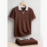 AIOPESON Men’s Polo Shirt 100% Cotton Soft Skin Friendly Solid Color Collar Elegant Casual Old Money Style Men Clothing