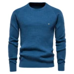 AIOPESON  Cotton Men Sweaters Soild Color O-neck High Quality Mesh Pullovers Male New Winter Autumn Basic Sweaters for Men