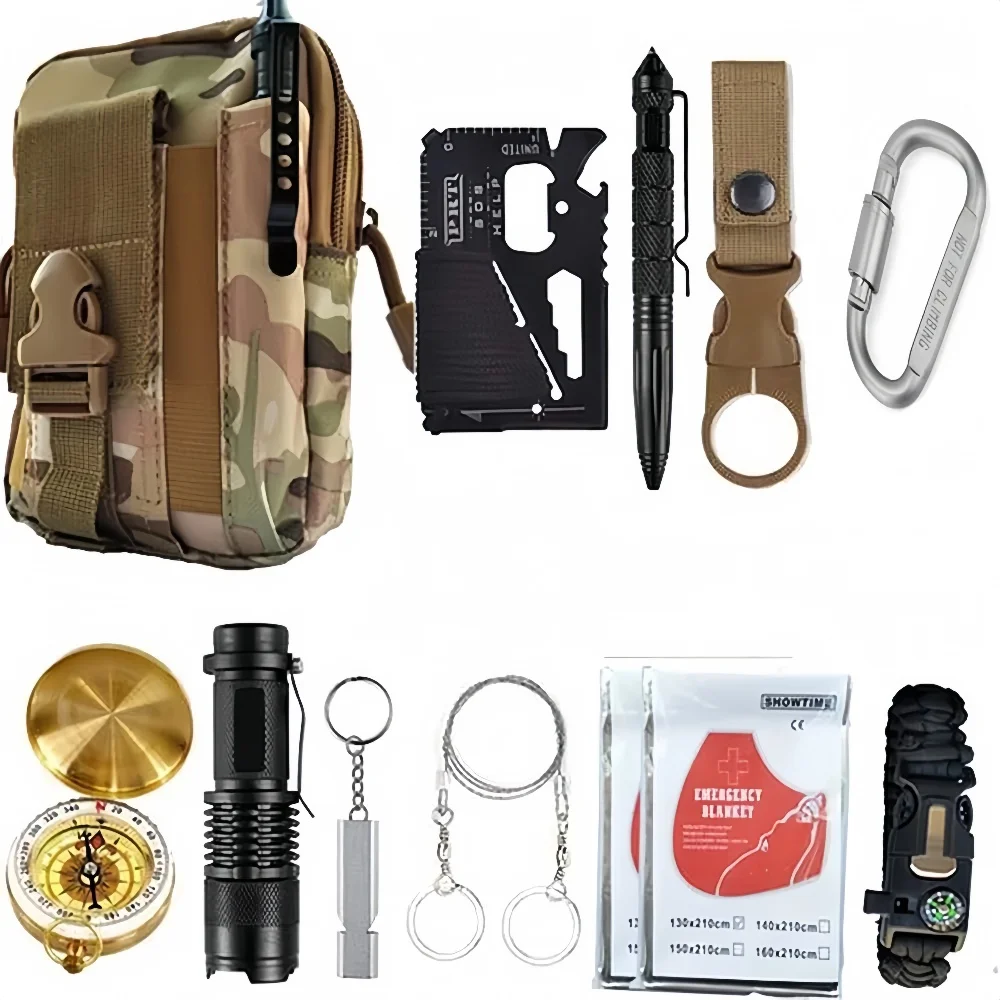 Outdoor Adventure Survival Kit SOS Emergency First Aid Kit Camping Equipments Medical Bag Self-defense EDC Pouch ifak Outdoor Adventure Survival Kit SOS Emergency First Aid Kit Camping Equipments Medical Bag Self-defense EDC Pouch ifak