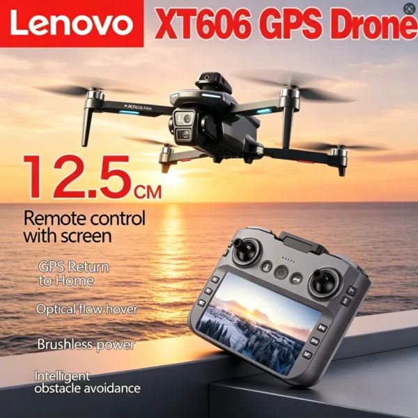 Lenovo XT606 MAX GPS Drone 4k HD 8K Professional 8K HD Camera FPV Wish Screen Drone 360° Obstacle Avoidance Quadcopter Toys Dron