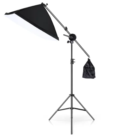 LED Light Continuous Lighting Studio Kit Boom Arm 50x70CM Softbox for Photography Lighting and Photo Vedio Shooting Equipment