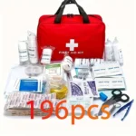 196 Pieces First Aid Kit, Outdoor Survival Emergency Kit, Full range for workplace, home, car, camping, travelling, sports Mini