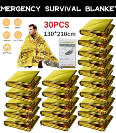 5-30Pc Outdoor Emergency Gold-Sliver Survival Blanket Waterproof First Aid Rescue Curtain Foil Thermal Military Blanket130X210Cm 1