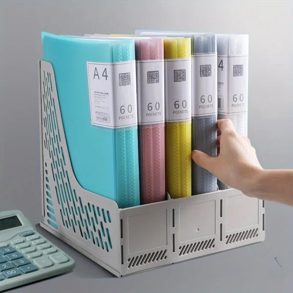 Folder 20/30/40/60/80/100 Inner Pages, Data Book A4 Transparent Insert Folder Album Storage Folder, Large Capacity Office Folder