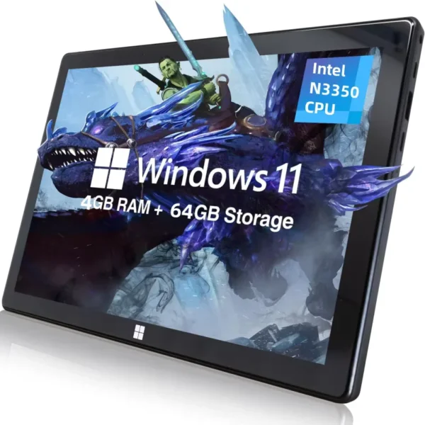 Type-C 10.1 INCH Windows 11 Tablet Intel N3350 Quad Core CPU 4GB RAM 64GB ROM 1920 x 1200 IPS Dual Camear 1*USB 3.0 HD-MI