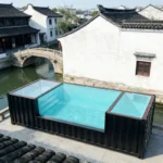 Customized 40ft Custom Shipping Container Pool Large Outdoor Swim Spa Endless Pool for Backyard Hotel & Residential Use