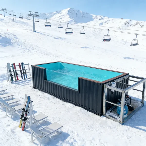 Customized High-end Custom Pool, Deep Dive Inground Design, Windproof Rainproof Container Pool Outdoor