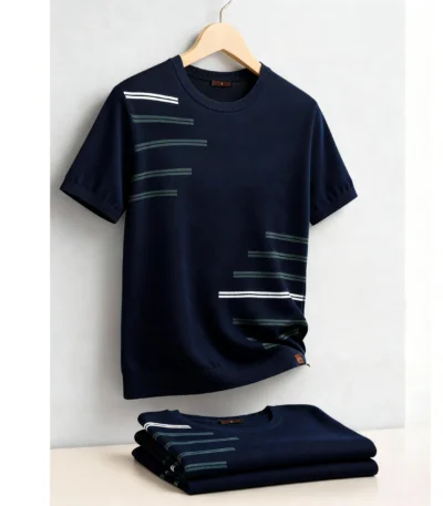 AIOPESON Men's 100% Cotton T-Shirt O-Neck Soft Skin-Friendly Summer Casual Comfortable Daily Wear Tee Shirt 1
