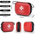 150 Piece Mini First Aid Kit Small Waterproof Hard Shell Medical Kit for Home Car Travel Camping Truck Hiking Sports Office