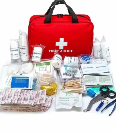 184pcs First Aid Kit, Multi-purpose Emergency Medical Supplies Portable Medical Bag, For Outdoor Hiking, Camping And More 1