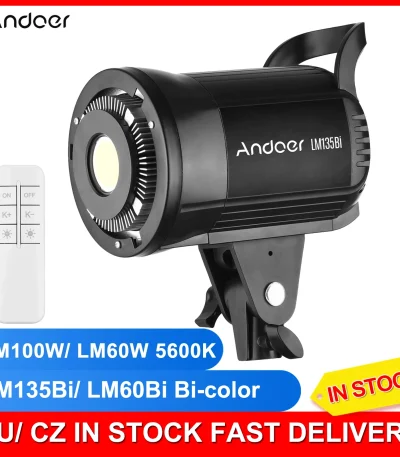 Andoer 135W/ 100W/ 60W Studio LED Video Light Dimmable Bowens Mount Continuous Light for Live Streaming Photo Video Recording 1