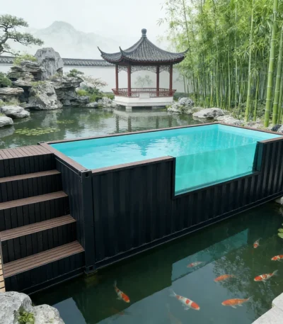 Customized Luxury  Shipping Container Plunge Pool Prefab Outdoor Oasis for Villa Backyard Garden Custom Design 1