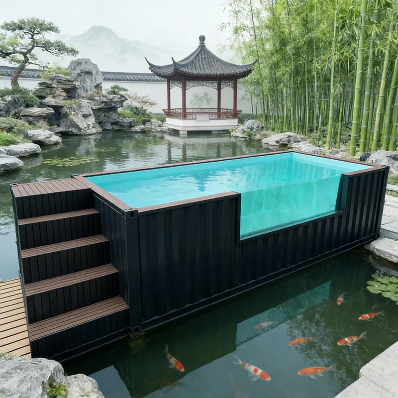 Customized Luxury Shipping Container Plunge Pool Prefab Outdoor Oasis for Villa Backyard Garden Custom Design Customized Luxury Shipping Container Plunge Pool Prefab Outdoor Oasis for Villa Backyard Garden Custom Design