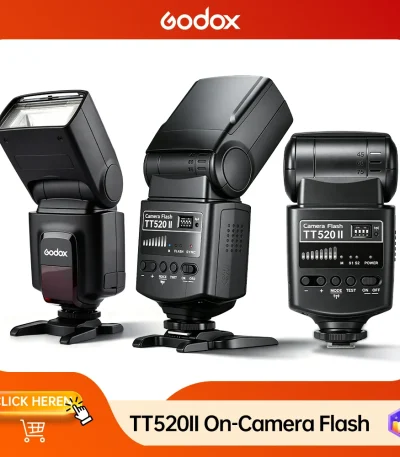 Godox TT520II Wireless Transmission Flashlight Speedlite with Built-in Receiver And RT Transmitter Compatible with Canon Nikon Panasonic Olympus Pentax And Other Digital SLRs with Standard Hot Boot
