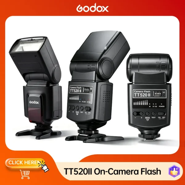 Godox TT520II Wireless Transmission Flashlight Speedlite with Built-in Receiver And RT Transmitter Compatible with Canon Nikon Panasonic Olympus Pentax And Other Digital SLRs with Standard Hot Boot