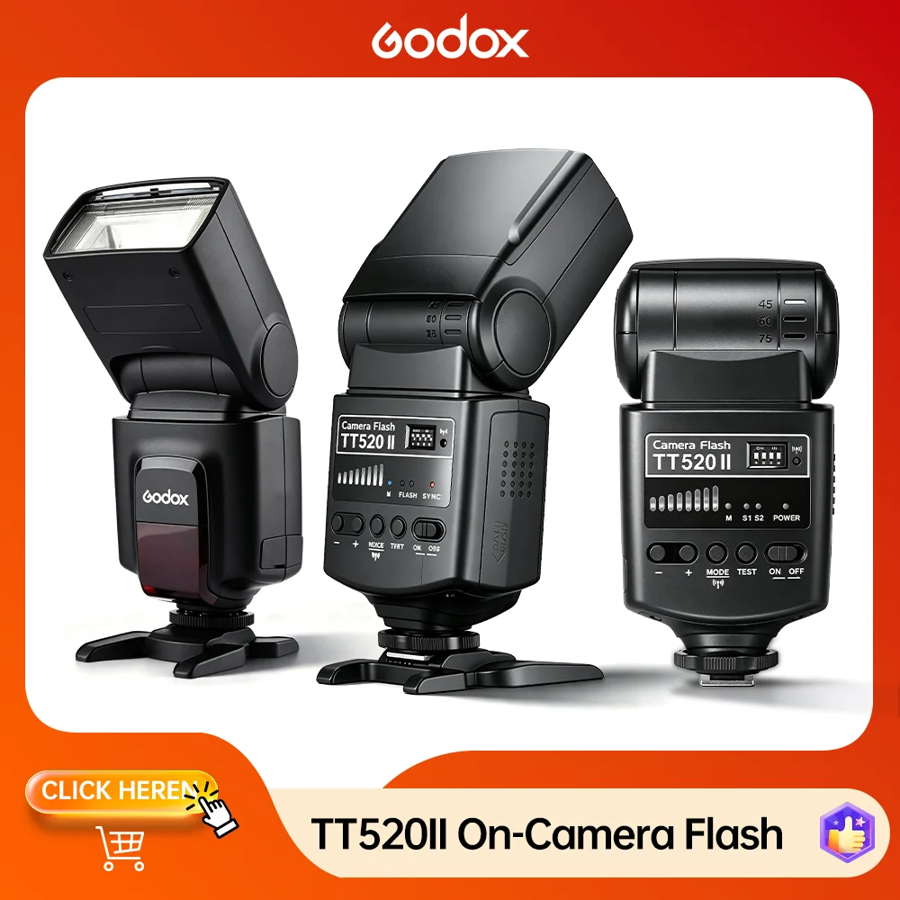 Godox TT520II Wireless Transmission Flashlight Speedlite with Built-in Receiver And RT Transmitter Compatible with Canon Nikon Panasonic Olympus Pentax And Other Digital SLRs with Standard Hot Boot Godox TT520II Wireless Transmission Flashlight Speedlite with Built-in Receiver And RT Transmitter Compatible with Canon Nikon Panasonic Olympus Pentax And Other Digital SLRs with Standard Hot Boot