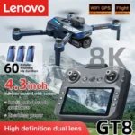 Lenovo GT8 Drone 8K Professional Dual Camera GPS FPV Brushless Motor Optical Flow Hovering Folding Quadcopter 4K RC Dron Toys