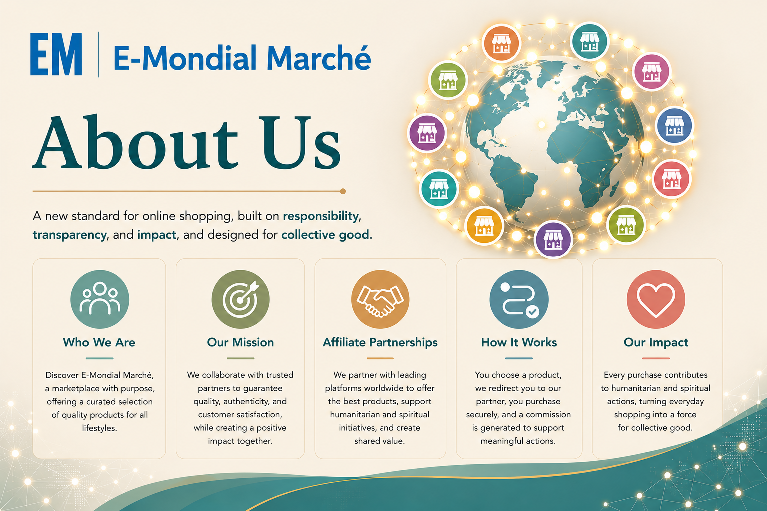 About E-Mondial Marché responsible shopping and meaningful impact