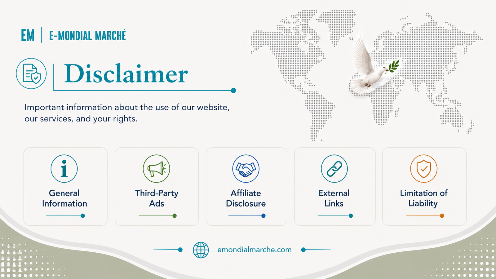 Disclaimer – Important Information About E-Mondial Marché