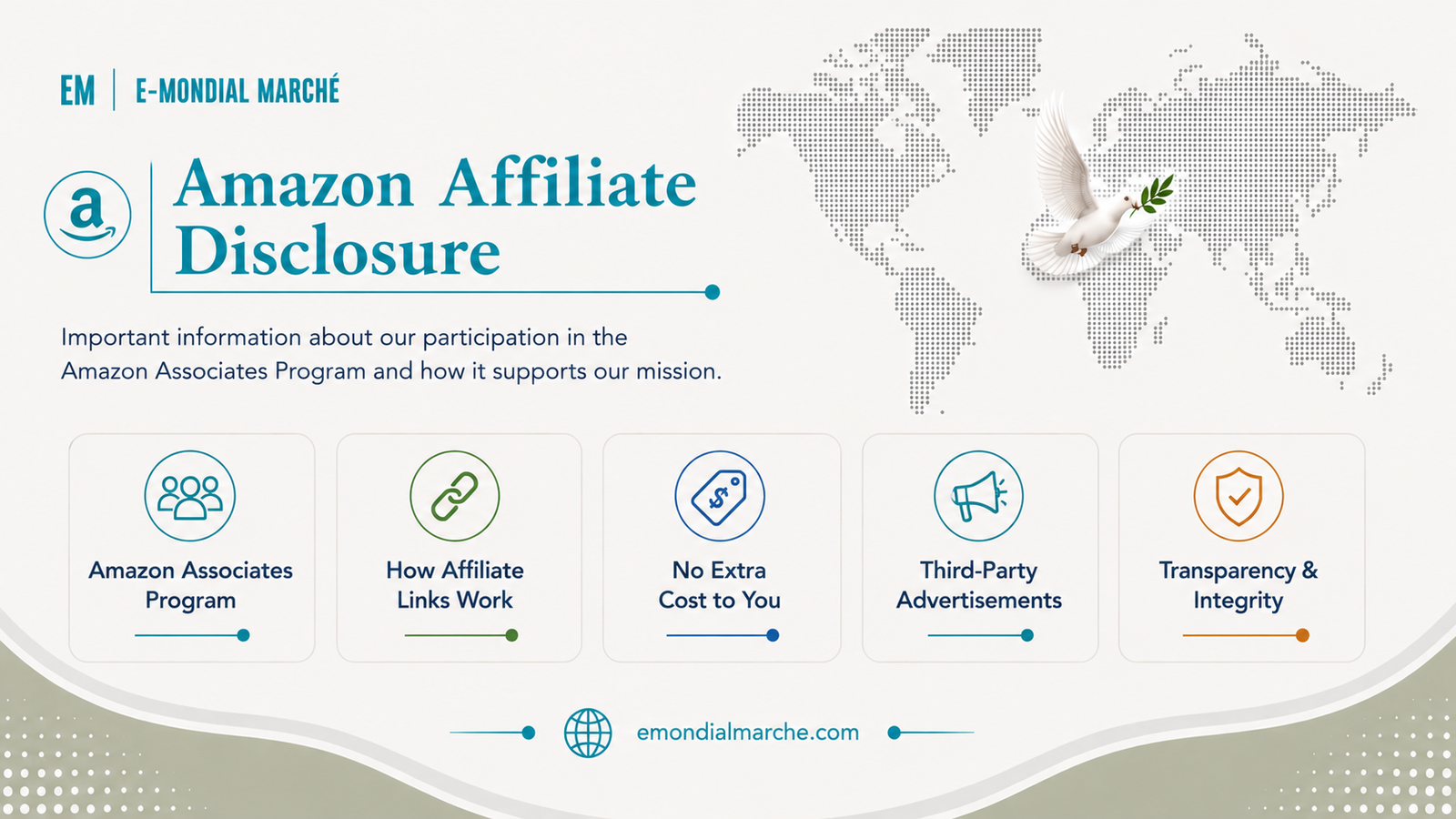 Privacy Policy Amazon Affiliate Disclosure – E-Mondial Marché Affiliate Program Information