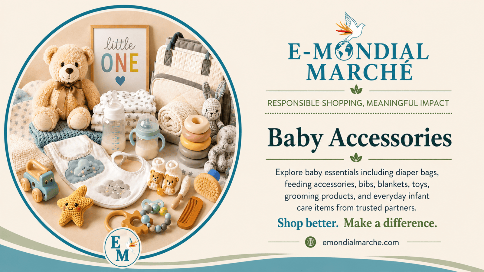 Baby Accessories portal on E-Mondial Marché featuring trusted marketplaces, buying guides, FAQs and related categories.