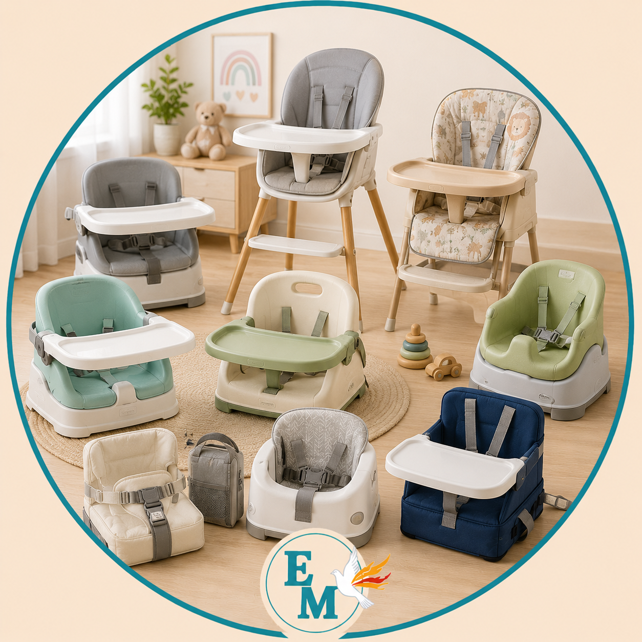 Baby chairs and booster seats including high chairs, portable booster seats, feeding chairs, travel booster seats and infant seating solutions – Baby Chairs & Booster Seats category at E-Mondial Marché.