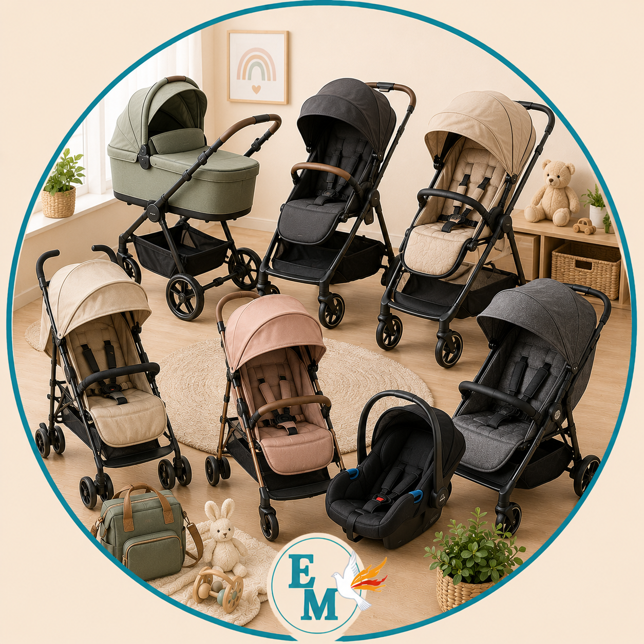 Baby strollers including travel strollers, lightweight strollers, full-size strollers, newborn prams, pushchairs and baby travel systems – Baby Strollers category at E-Mondial Marché.