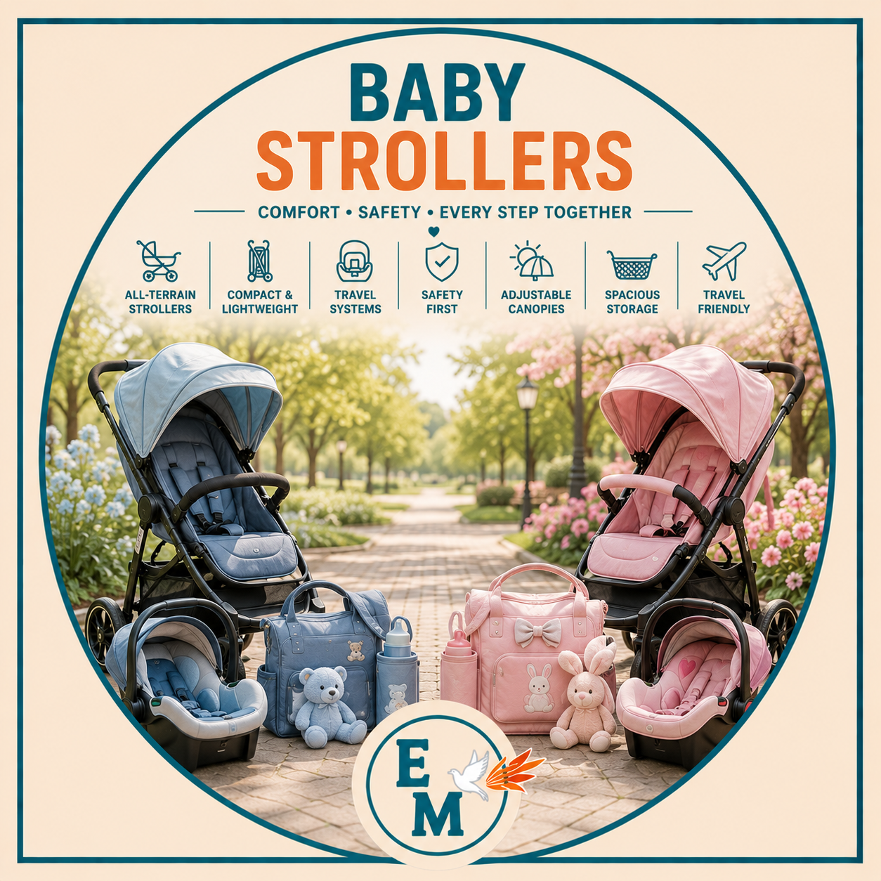 Baby strollers including lightweight strollers, travel systems, umbrella strollers, jogging strollers and all-terrain baby strollers – Baby Strollers category – E-Mondial Marché