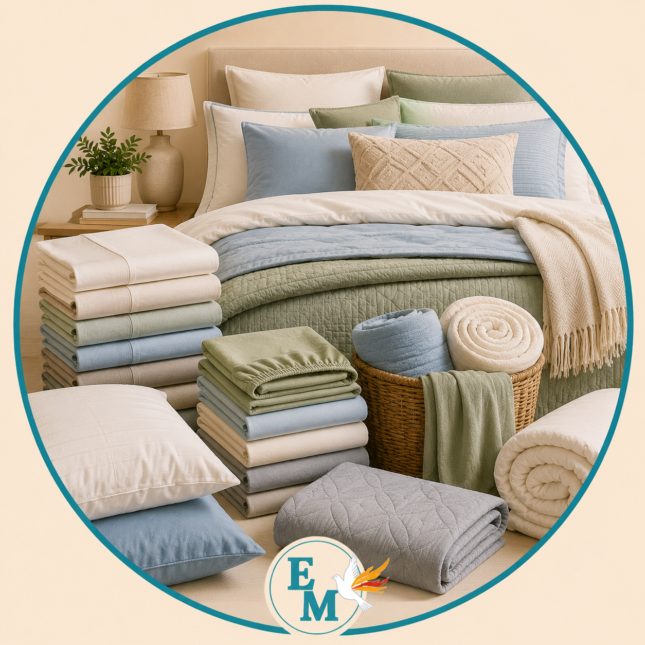 Bedding including bed sheets, duvet covers, comforters, quilts, blankets, pillows, pillowcases, mattress protectors and bedding essentials – Bedding category at E-Mondial Marché.