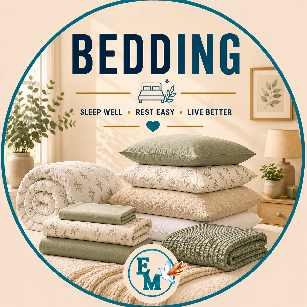 Bedding including bed sheets, duvet covers, comforters, pillows, blankets, mattress protectors and bedroom essentials for comfortable sleep – Bedding category at E-Mondial Marché.