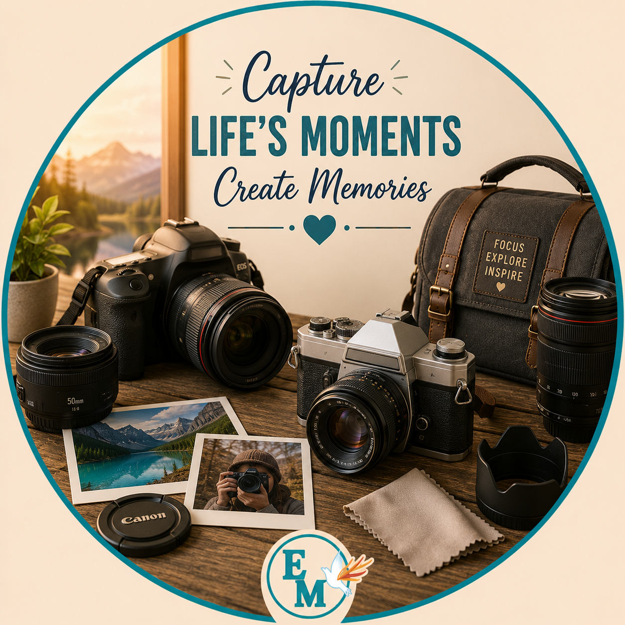 Digital cameras including DSLR cameras, mirrorless cameras, compact cameras, action cameras, camera lenses, tripods, photography accessories, camera bags, flashes, and professional imaging equipment – Cameras category at E-Mondial Marché.