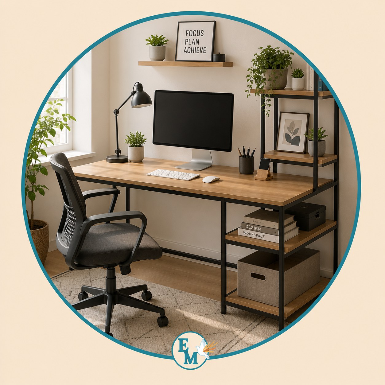 Computer desks, office desks, home office desks, PC desks, workstation desks, gaming desks, study desks, writing desks, ergonomic computer workstations, desk with storage shelves, modern office furniture, and workspace solutions – Computer Desks category at E-Mondial Marché.