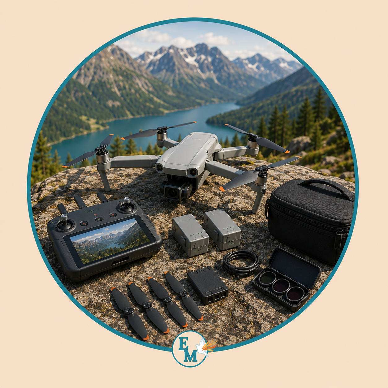 Drones including camera drones, quadcopters, aerial photography drones, GPS drones, foldable drones, remote controllers, intelligent flight batteries, spare propellers, drone carrying cases, camera filters, charging accessories, and aerial imaging equipment – Drones category at E-Mondial Marché.