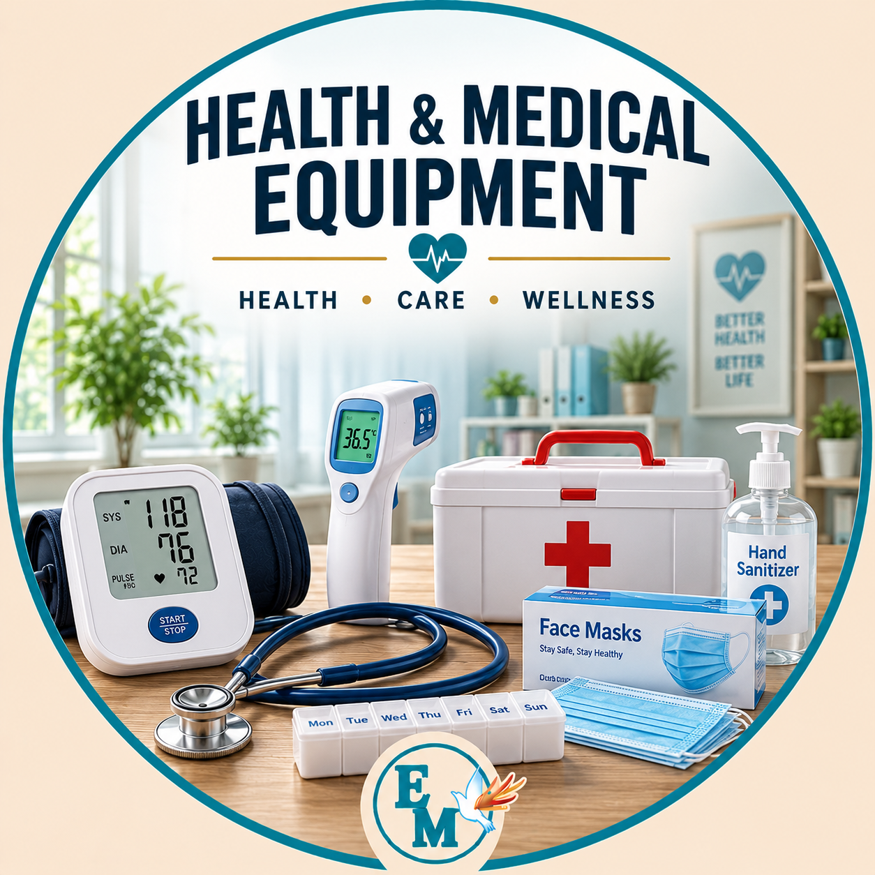 Health and medical equipment including diagnostic devices, blood pressure monitors, thermometers, mobility aids, respiratory equipment, rehabilitation products, medical supplies and healthcare essentials for home and professional use – Health and Medical Equipment category at E-Mondial Marché.