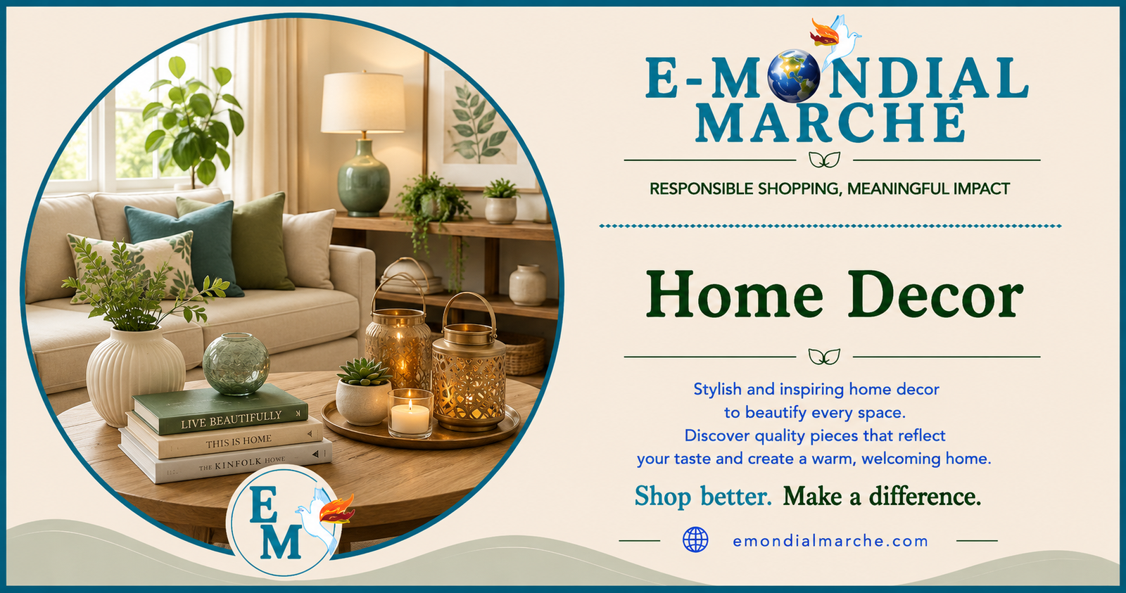 Home Decor portal on E-Mondial Marché featuring trusted marketplaces, buying guides, FAQs and related categories.