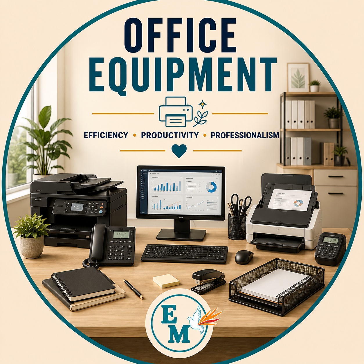 Office equipment including printers, scanners, office supplies, shredders, laminators, filing solutions, communication devices and workplace essentials – Office Equipment category at E-Mondial Marché.