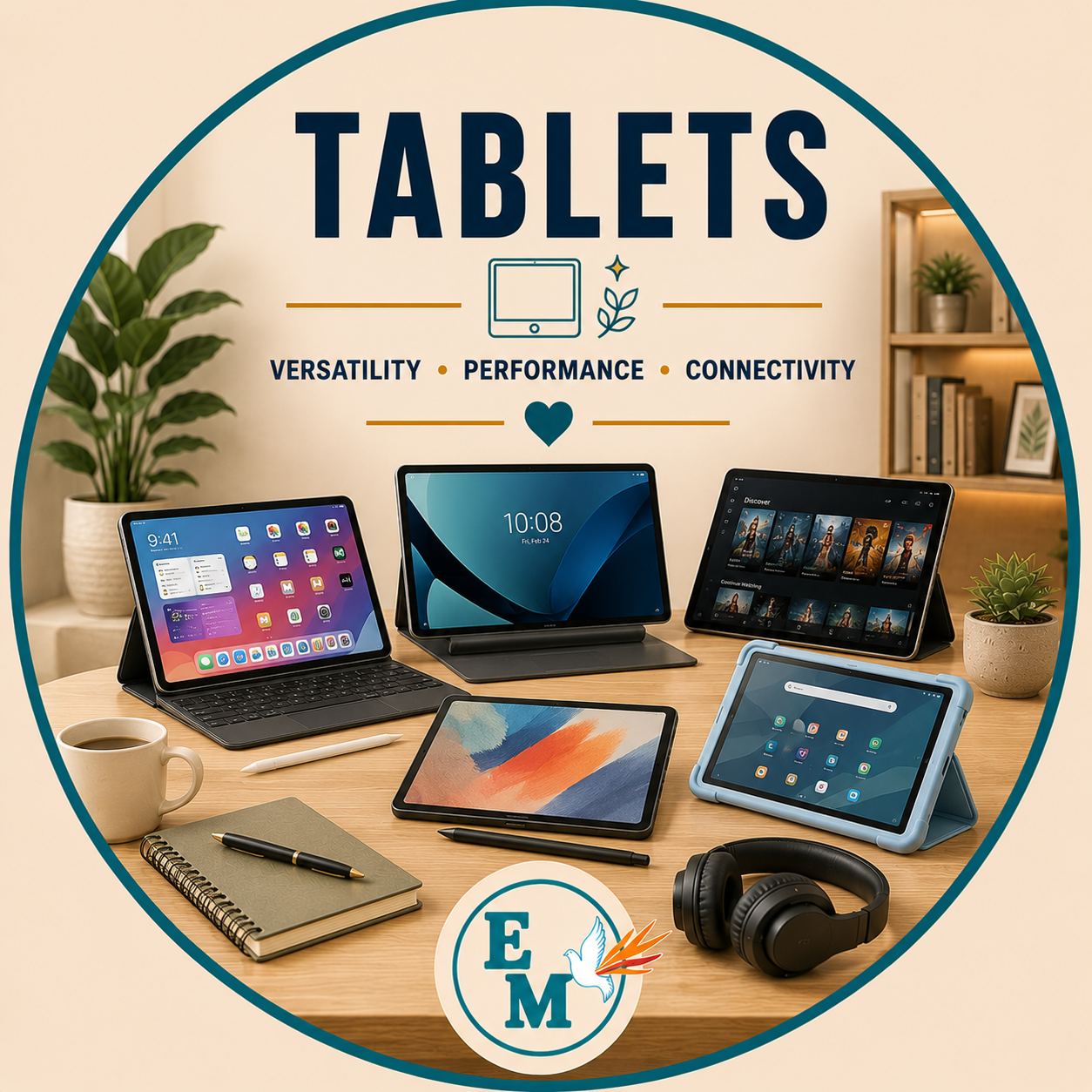 Tablets including Android tablets, iPads, drawing tablets, educational tablets, professional tablets and portable touchscreen devices with essential accessories – Tablets category at E-Mondial Marché.