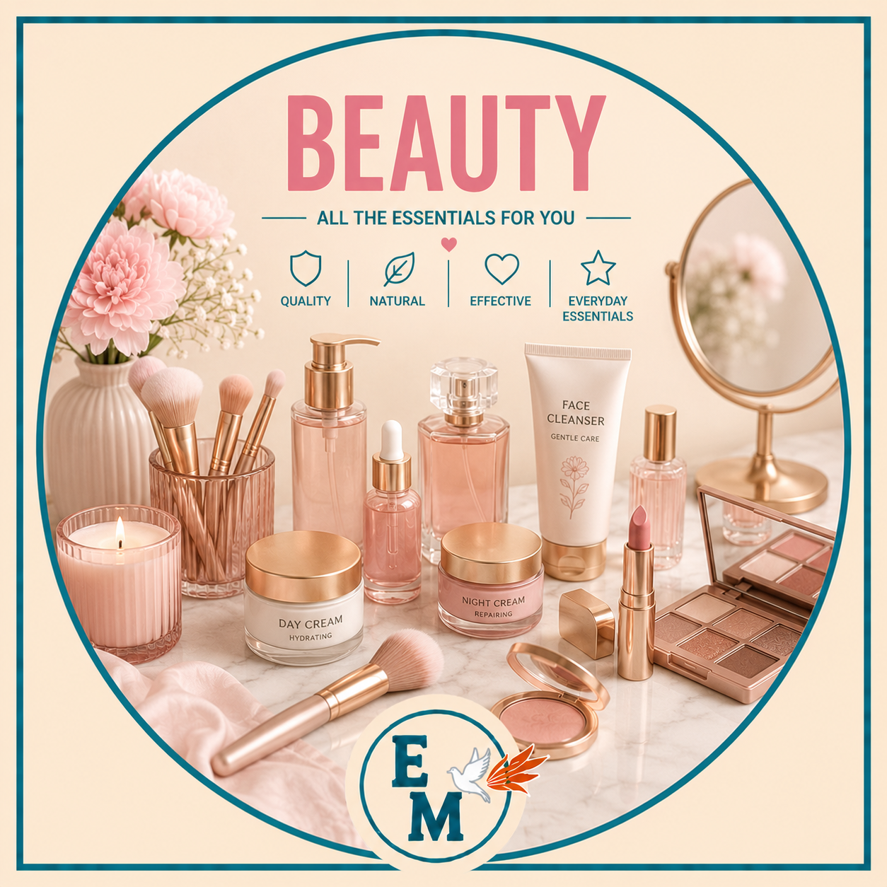 Beauty products including skincare, makeup, hair care, fragrances, beauty tools, personal care products and cosmetics for everyday beauty routines – Beauty category at E-Mondial Marché.