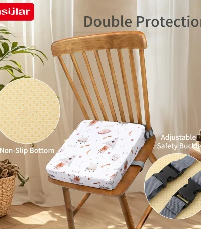 INSULAR Star Print Kids Highchair Seat Cushion Waterproof Removable Washable Baby Dining Chair Heightening Booster Pad