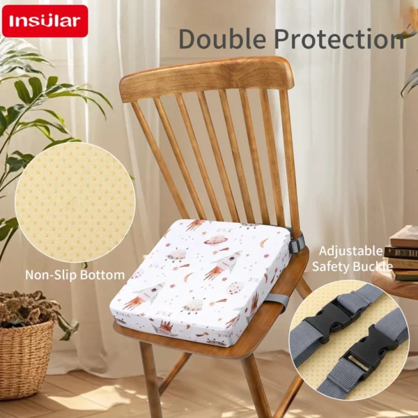 INSULAR Star Print Kids Highchair Seat Cushion Waterproof Removable Washable Baby Dining Chair Heightening Booster Pad