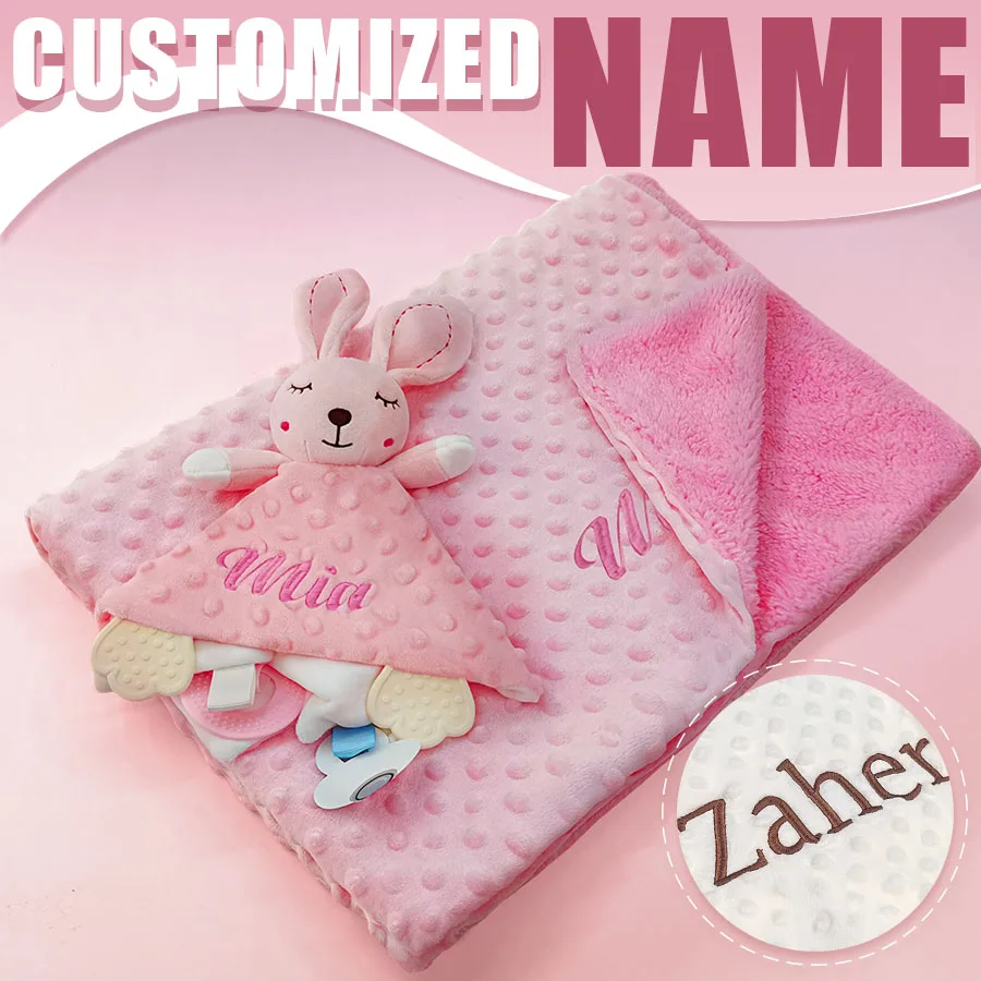 Personalized Baby Name Baby Security Blanket Newborn Blankets Comforter Tags Rattles Baby Wrap Blanket Set Gift Personalized Baby Name Baby Security Blanket Newborn Blankets Comforter Tags Rattles Baby Wrap Blanket Set Gift