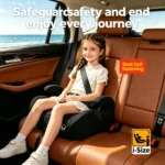 Lightweight Portable Backless Car Seat for Kids 4-12 Years Secure Belt Positioning Travel Booster Seat Comfortable for On-the-Go