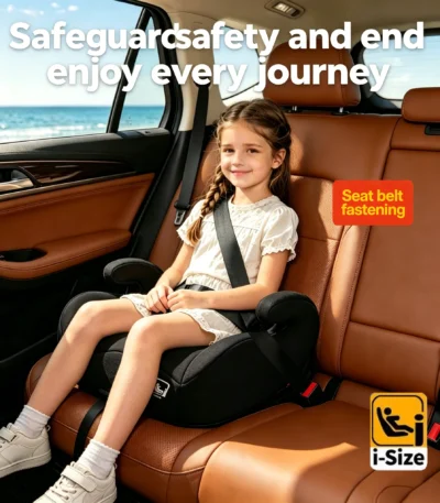Lightweight Portable Backless Car Seat for Kids 4-12 Years Secure Belt Positioning Travel Booster Seat Comfortable for On-the-Go